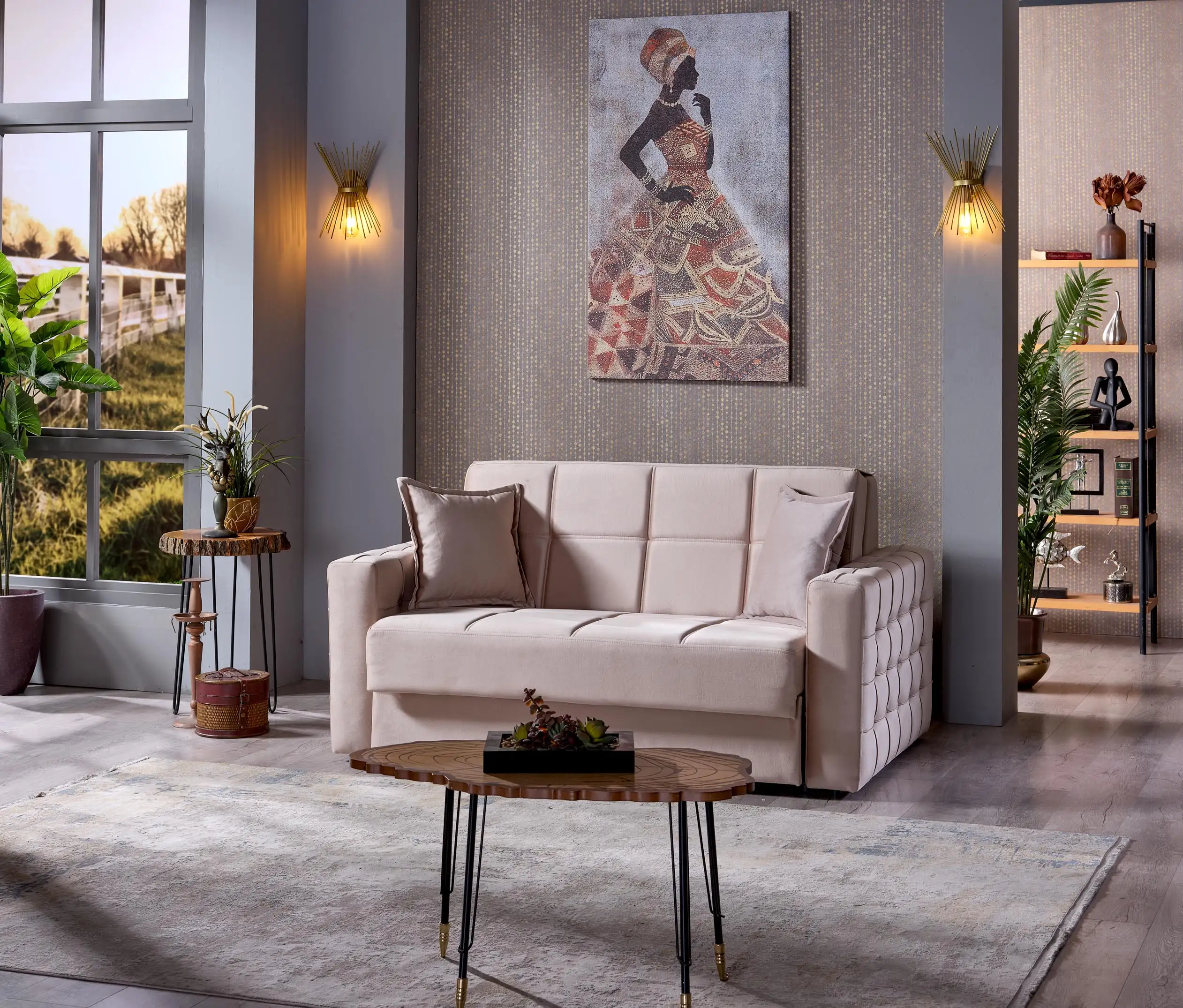 Sofa bed with 2 seats Molina