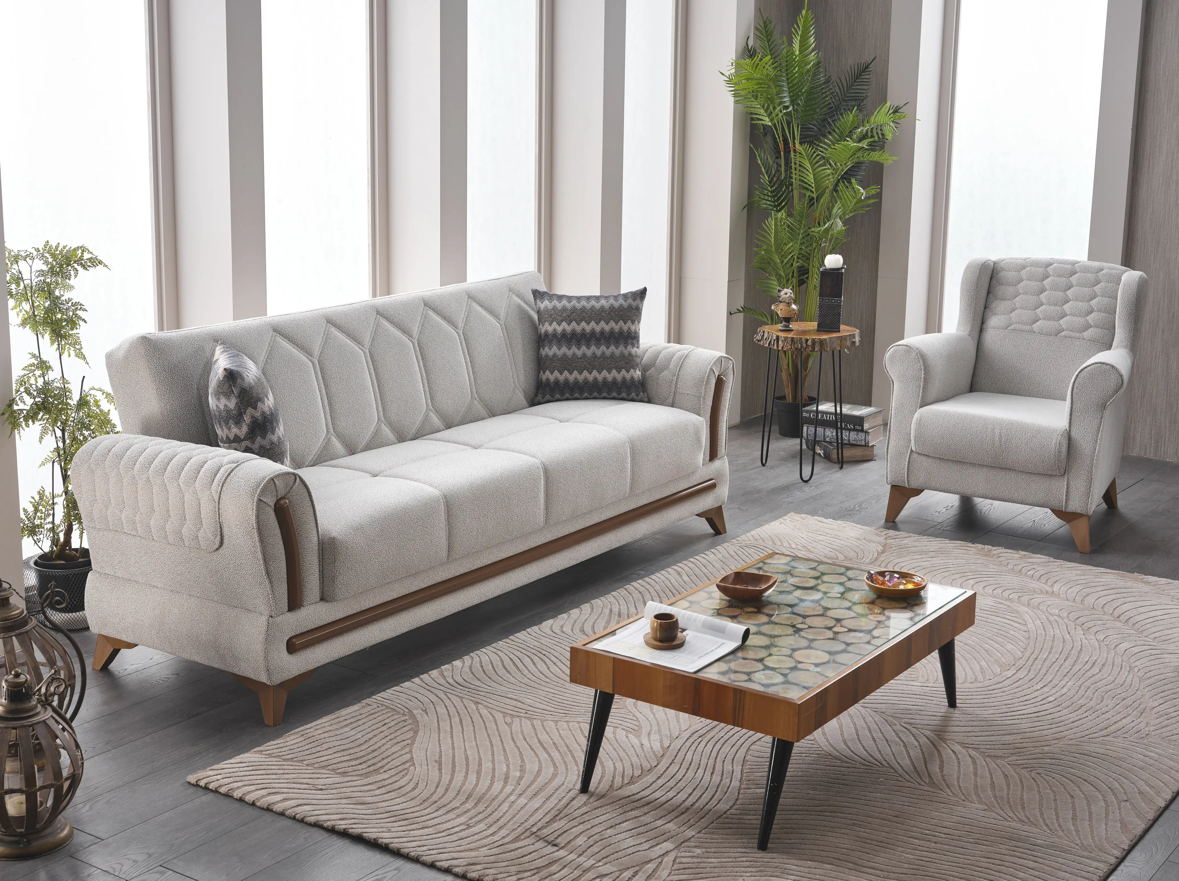 3 -seater sofa bed with Lada Bodrum