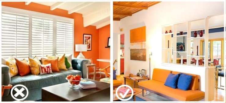 Inappropriate chromatic errors in interior design