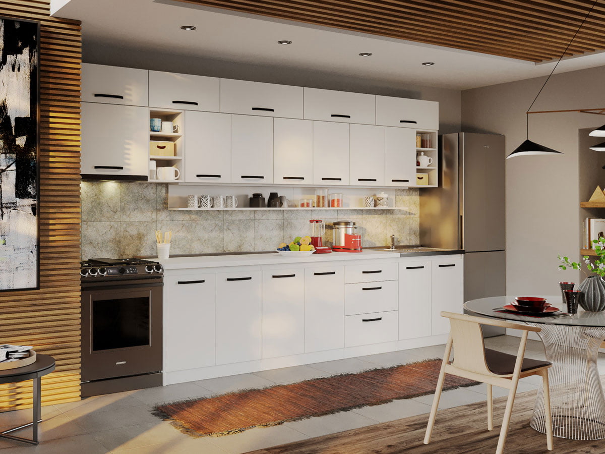 Fog White Kitchen Furniture - 34 - 360 cm