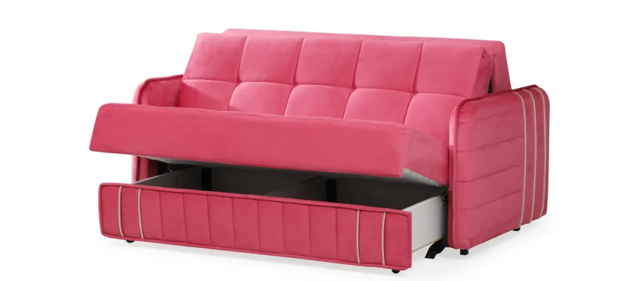 Sofa bed with 2 worlds, pink